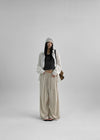 (UNISEX) Lowba One-Tuck Banding Wide Pants (Linen 30%)