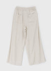(UNISEX) Lowba One-Tuck Banding Wide Pants (Linen 30%)