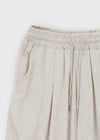 (UNISEX) Lowba One-Tuck Banding Wide Pants (Linen 30%)
