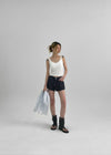 Keperin V-Neck Lace Sleeveless Top (Built-in Bra)
