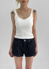 Keperin V-Neck Lace Sleeveless Top (Built-in Bra)