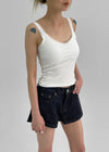 Keperin V-Neck Lace Sleeveless Top (Built-in Bra)