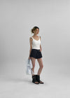 Keperin V-Neck Lace Sleeveless Top (Built-in Bra)