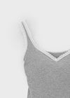 Keperin V-Neck Lace Sleeveless Top (Built-in Bra)