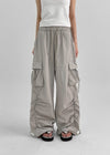 Langtree Nylon Shirring Two-Way Cargo Pants