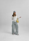 Langtree Nylon Shirring Two-Way Cargo Pants