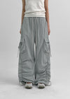Langtree Nylon Shirring Two-Way Cargo Pants