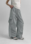 Langtree Nylon Shirring Two-Way Cargo Pants