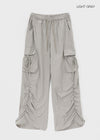 Langtree Nylon Shirring Two-Way Cargo Pants