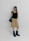 [MADE] Kipki Buckle Cotton Midi Skirt