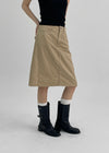 [MADE] Kipki Buckle Cotton Midi Skirt