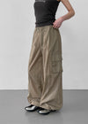 Lesher Two-Way Nylon Wide Cargo Pants