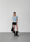 [MADE] Amu Contrast Button Short Sleeve Tee