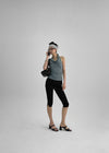 Tuin Slit Shirring Skirt Capri Pants