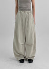 Kewin Back Banding Wide Nylon Pants