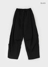 Kewin Back Banding Wide Nylon Pants