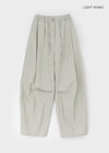 Kewin Back Banding Wide Nylon Pants