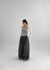 Parting Folding Line Nylon String Pants