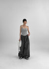 Parting Folding Line Nylon String Pants