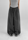 Parting Folding Line Nylon String Pants