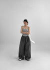 Parting Folding Line Nylon String Pants