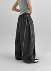 Parting Folding Line Nylon String Pants