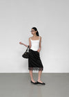 Coolaning Ribbed Rounded Square Sleeveless Top