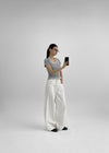 Holien Folding Snap Wide Cotton Pants