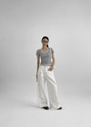 Holien Folding Snap Wide Cotton Pants