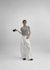 Holien Folding Snap Wide Cotton Pants