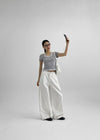 Holien Folding Snap Wide Cotton Pants