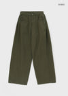Holien Folding Snap Wide Cotton Pants