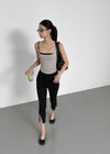 Coolaning Ribbed Rounded Square Sleeveless Top