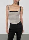 Coolaning Ribbed Rounded Square Sleeveless Top