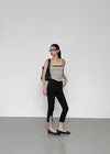 Coolaning Ribbed Rounded Square Sleeveless Top