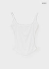 Coolaning Ribbed Rounded Square Sleeveless Top