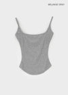 Coolaning Ribbed Rounded Square Sleeveless Top
