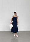 [MADE] Lapel Dot Sleeveless Long Dress