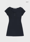 [MADE] Poca Henley-Neck Mini Dress