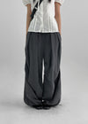 (UNISEX) Jubel Track Pintuck Nylon String Pants