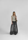 Muddly Seamline Wide Denim Pants