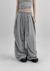 (UNISEX) Jubel Track Pintuck Nylon String Pants