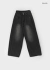 Muddly Seamline Wide Denim Pants