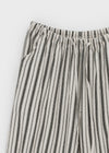 (UNISEX) Ofima Stripe Linen Wide Banding Pants