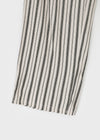 (UNISEX) Ofima Stripe Linen Wide Banding Pants