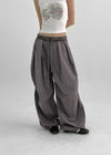 (UNISEX) Jubel Track Pintuck Nylon String Pants