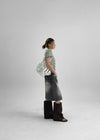Anning Layered Stripe Halter Button Short Sleeve Tee