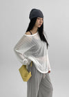 Luvpo Button Stripe Crop Halter Sleeveless Top (Built-in Bra)
