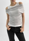Tieq Layered Drape Sleeveless Short Sleeve Tee