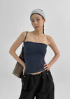 Funel Stripe Slim Tube Top (Built-in Cap)